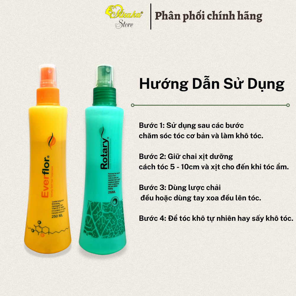 Xit dưỡng tóc Everflor ,Rotary phục hồi tóc , thơm tóc , 250ml