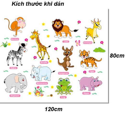 Decal dán tường Vườn thú tiếng anh- T25-kiddecals