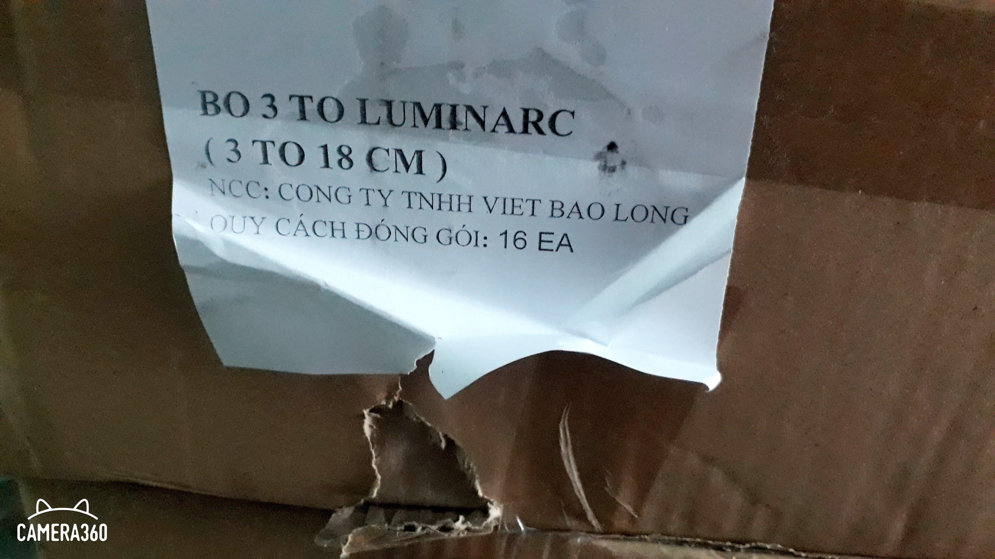 Bộ 3 tô thuy tinh cao cấp luminarc 18cm
