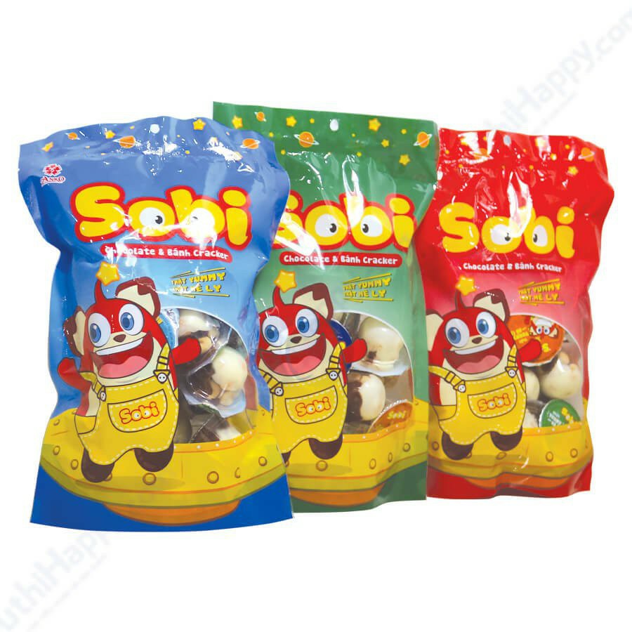 Kẹo thạch Sobi Chocolate và bánh cracker 320g và850g