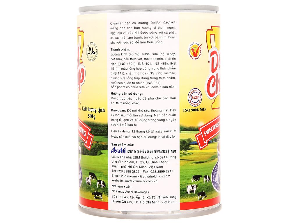 Sữa đặc có đường Dairy Champ lon 500gr