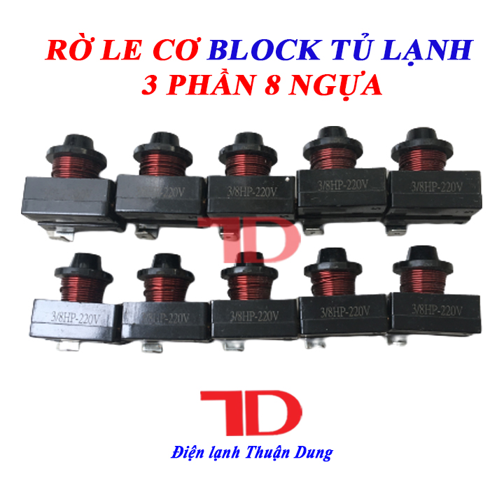 Combo 10 rờ le cơ block tủ lạnh tủ đông 3 phần 8 ngựa
