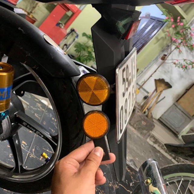 Combo Đèn mắt mèo và bát sắt bắt biển lắp số tất cả xe máy