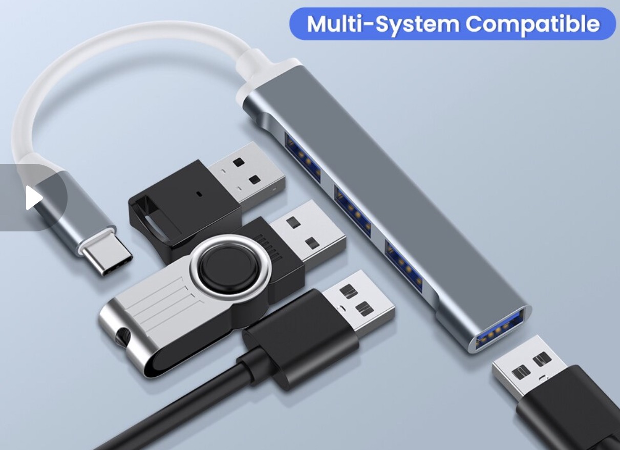 [HCM]Bộ Chia 4 Cổng Usb 3.0 TYPE C Cho Mac-Book Laptop Máy Tính Bảng