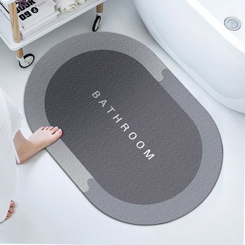 Thảm lau chân thấm nước chống trượt nhà tắm, nhà bếp hình bầu dục 60x40cm - Bee Boy