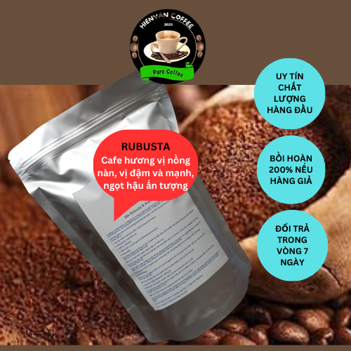 Cà phê Rubusta rang mộc nguyên chất 100%, xay pha phin, tặng muỗm pha cafe