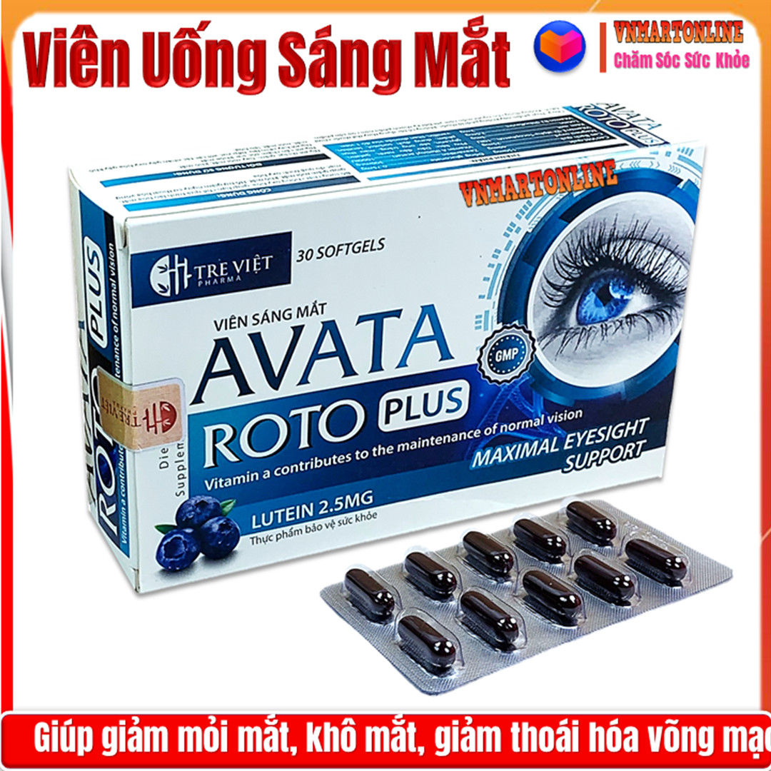 Viên Uống Sáng Mắt Roto Avata - Bổ Sung Lutein 2.5mg Giảm Khô Mắt Mờ Mắt Mỏi Mắt Tăng Cường Thị Lực Chống Cận Chống Mù Lòa - VNmart Online