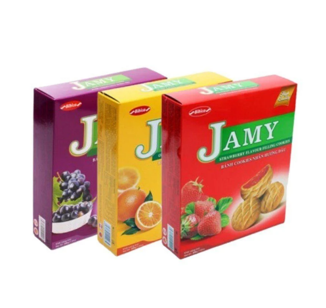 Bánh Quy Jamy Nhân Mứt Dâu (Hộp 200g)