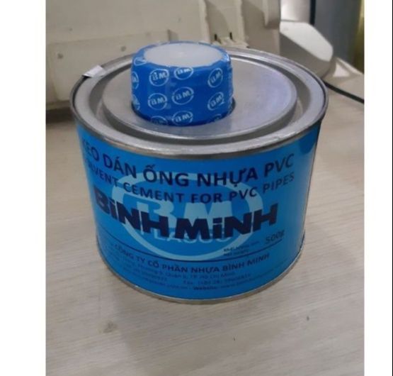 Keo dán ống nhựa 500gr pvc bình minh hủ lớn kèm dụng cụ quét