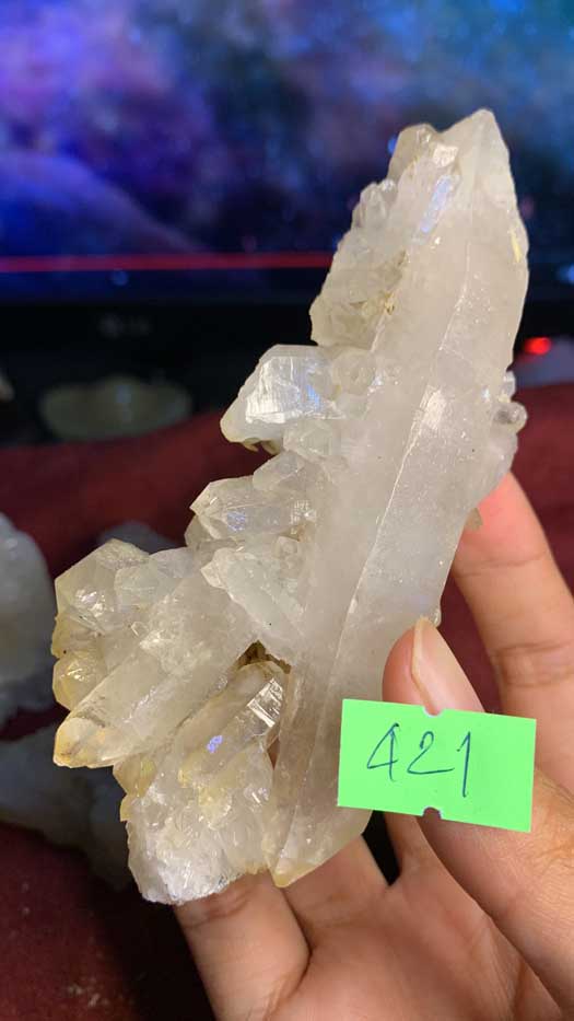 Đá thạch Anh vàng pha lê tự nhiên trong suốt vàng Citrine thanh tẩy thiền định tarot cực mạnh Clear Quartz Natural 391 - 396