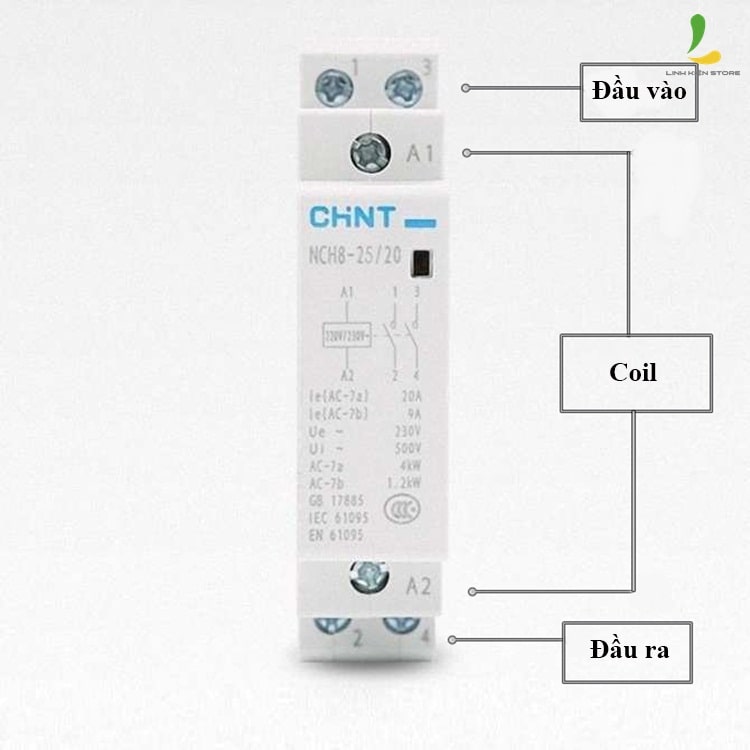 Khởi động từ chint 1 pha 25A, Đóng cắt điện contactor