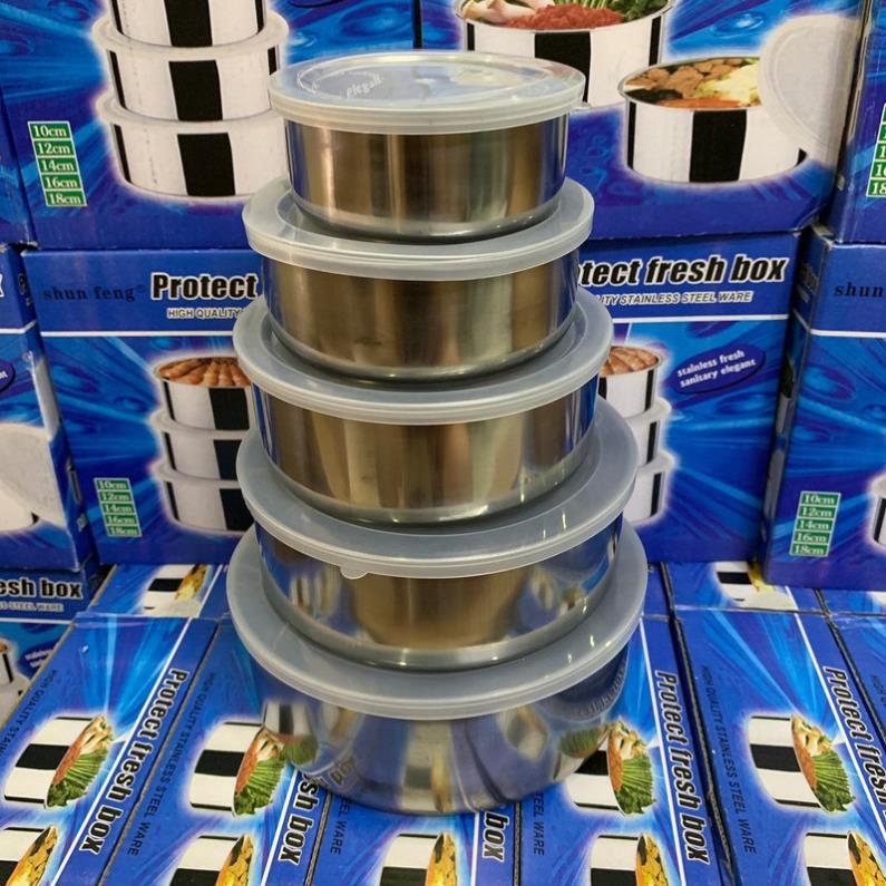 Bộ 5 thố inox có nắp đậy đựng thực phẩm