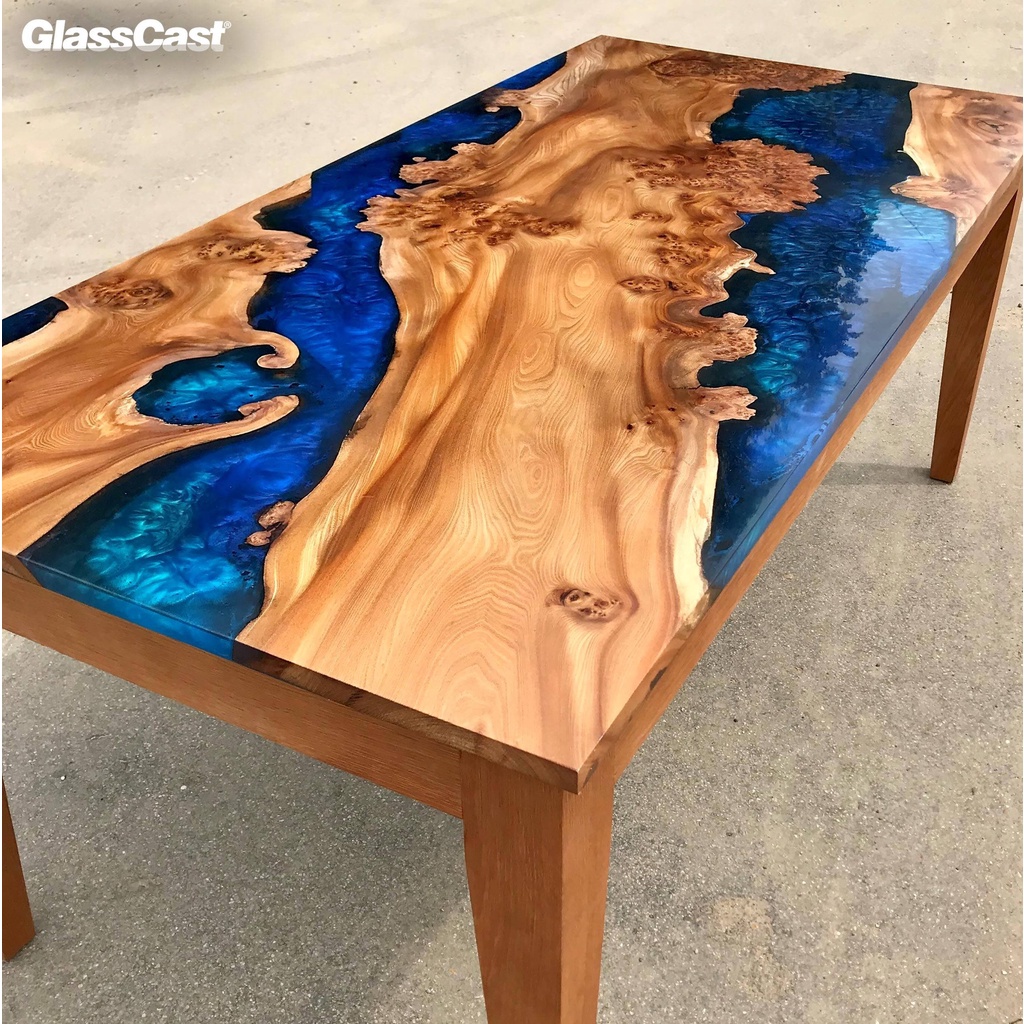 Keo Epoxy đổ mặt bàn, Nhựa epoxy trong suốt đổ khuôn silicone, Epoxy resin làm handmade - Bộ 1kg - LRAB 312