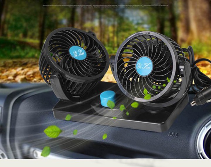 Quạt máy đôi mini 12v trên ô tô