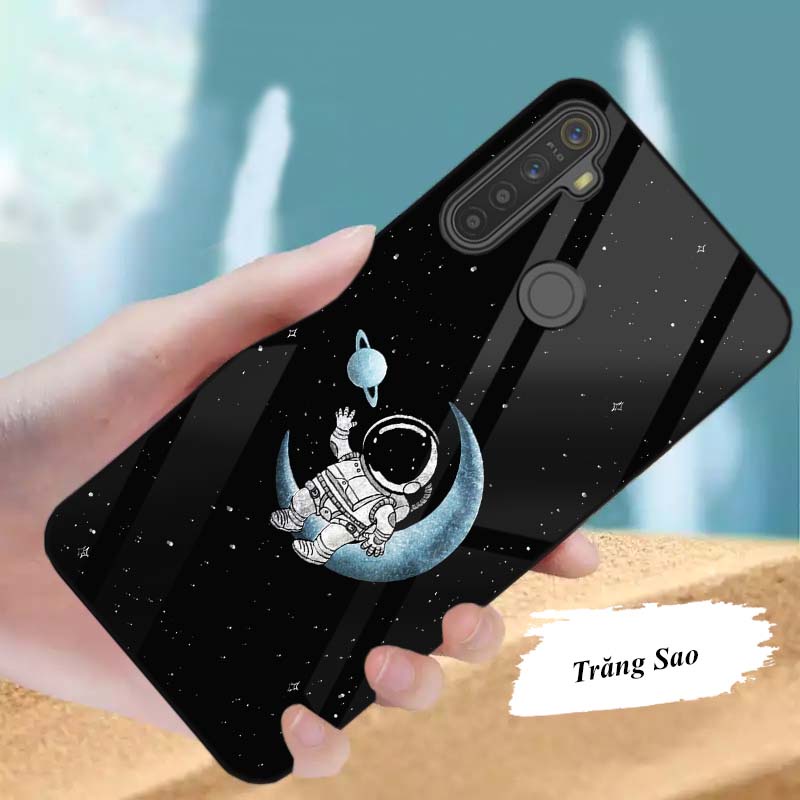 Ốp Realme 5, Realme 5i, Realme 5 Pro Lưng kính cường lực Sáng Bóng