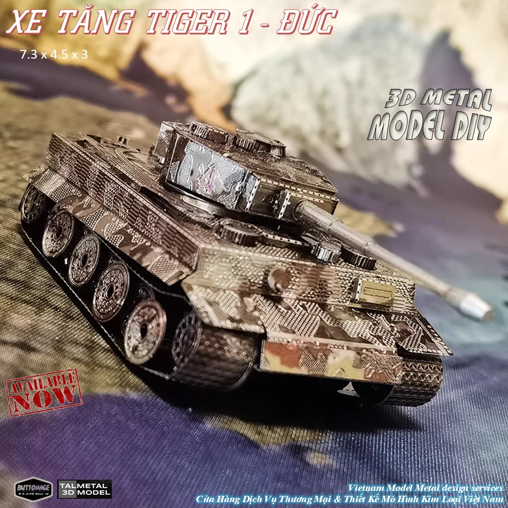 Mô Hình Xe Tăng Thế Chiến II (Kim loại lắp ghép 3D)