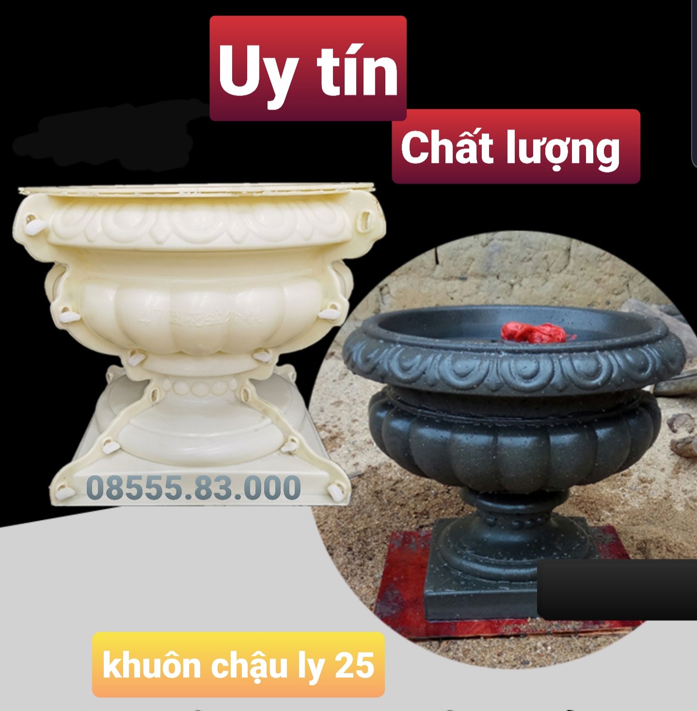 Khuôn đúc chậu cảnh ly 25 (khuôn chậu ABS có lòng trong)