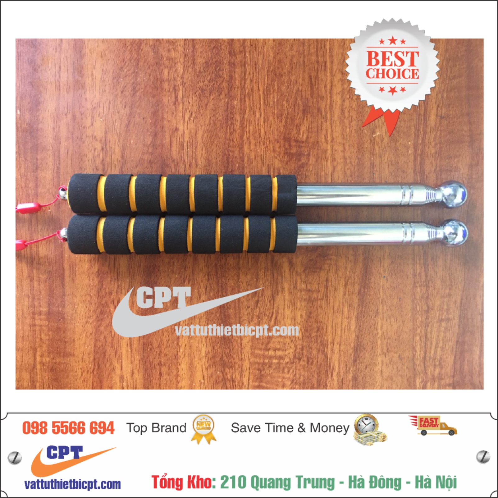 Cây kiểm bộp tường 130cm (Màu cam) / gậy kiểm bộp tường-Dụng cụ không thể thiếu khi nghiệm thu ốp lát gạch