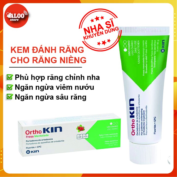 Kem đánh răng cho răng niềng ortho Kin