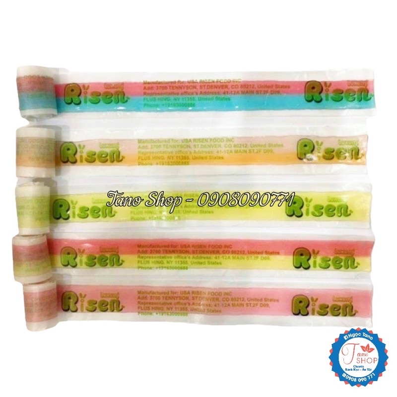 [Lốc 50 cuộn] Kẹo dẻo cuộn Rollies Fruit Taps Risen Mỹ