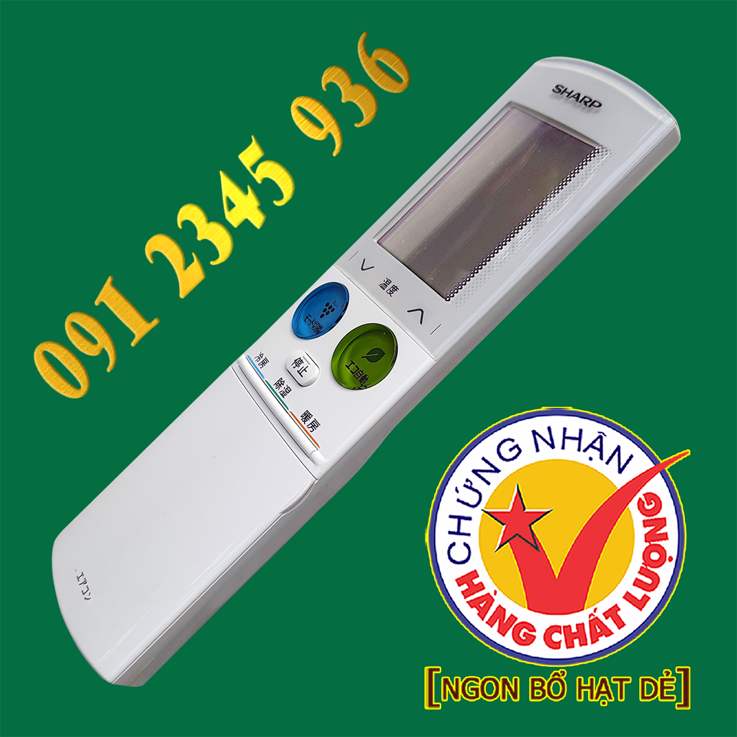 Điều khiển SHARP [NỘI ĐỊA] + [HÀNG ĐẸP] cho điều hòa. (Mẫu số 9)