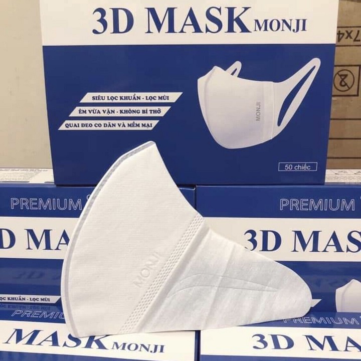 Khẩu trang 3d monji hộp 50 cái - khẩu trang 3d hộp 50 cái