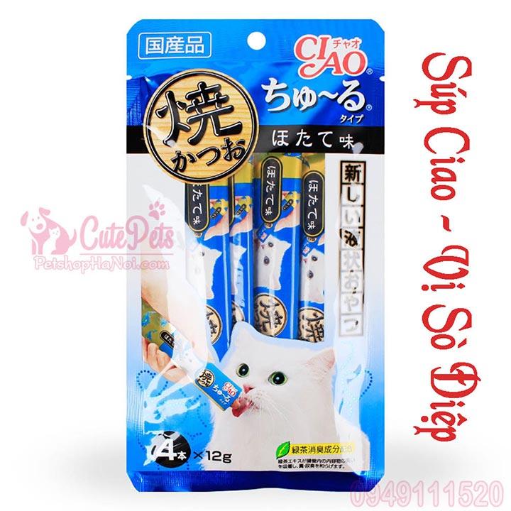Kem soup Ciao Churu 4x12g dành cho mèo -Cutepets