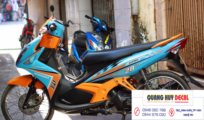 Tem trùm Nouvo LX cam xanh - Độ dán team trùm decal xe máy Nouvo LX xam xanh - Team trùm decal xe máy Nouvo rẻ đẹp và chất