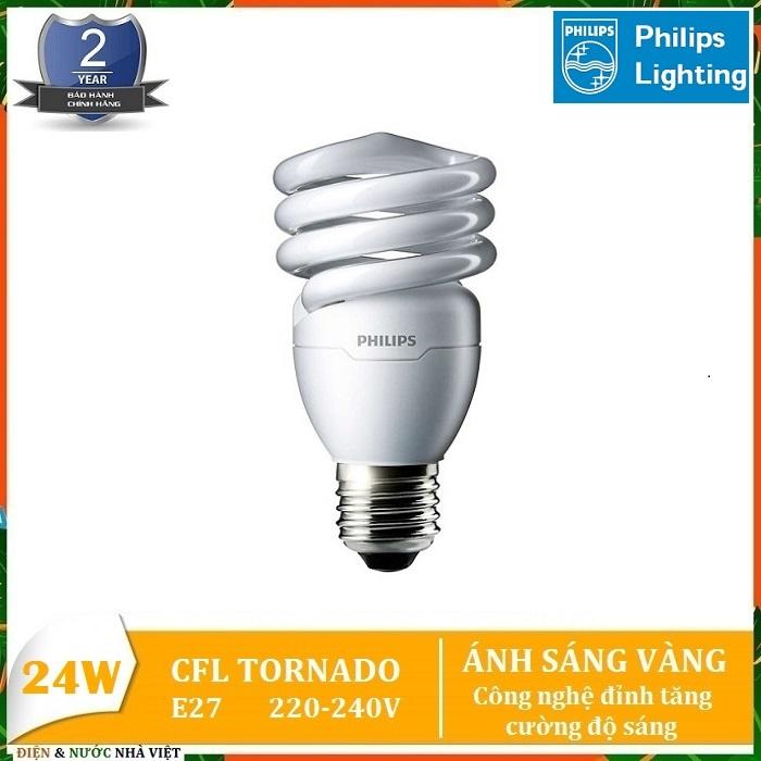 Bóng đèn philips tornado 24w e27 kiểu xoắn huỳnh quang compact