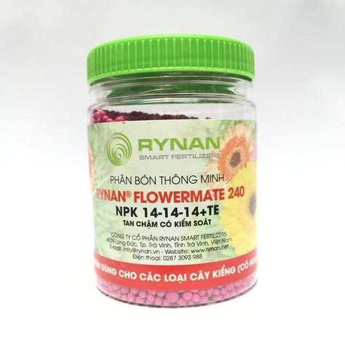 Phân tan chậm thông minh rynan flowermate 240 npk 14-14-14 hủ 150gr