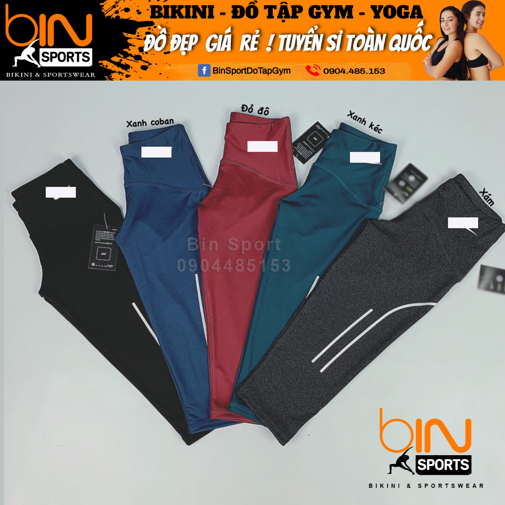 Quần lửng 9 tấc cạp cao quần tập gym nữ Bin Sports Q067