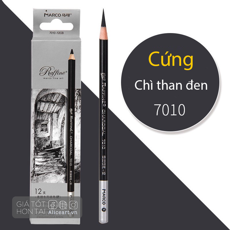Chì than Marco Raffine Đen, Trắng cây lẻ - Sale