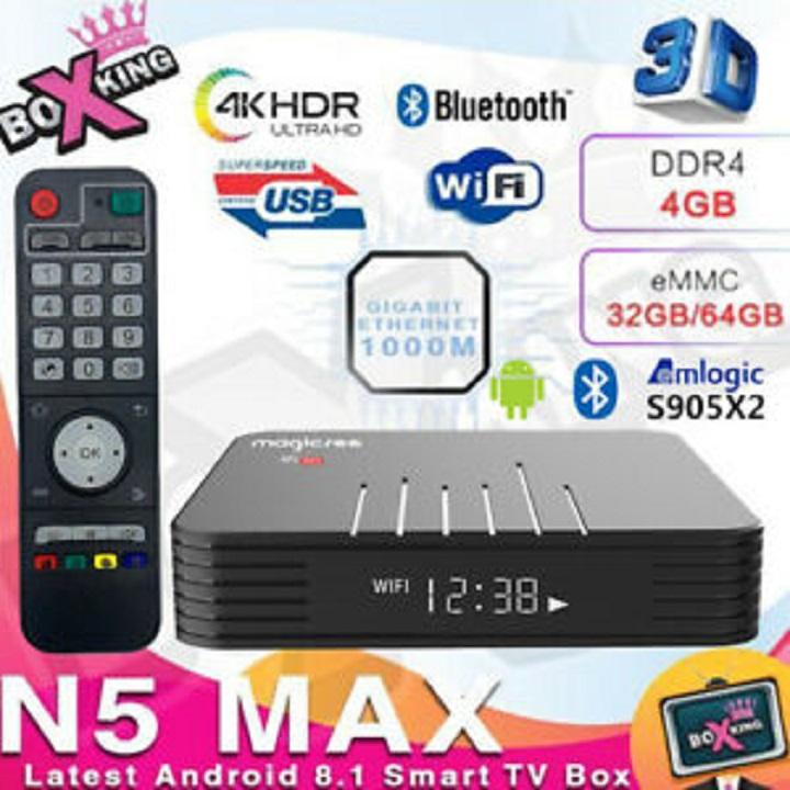 Android Tivi Box Magicsee N5 Max – Ram 4GB, Rom ATV, Android 9.0 - N5max TẶNG CHUỘT KHÔNG DÂY