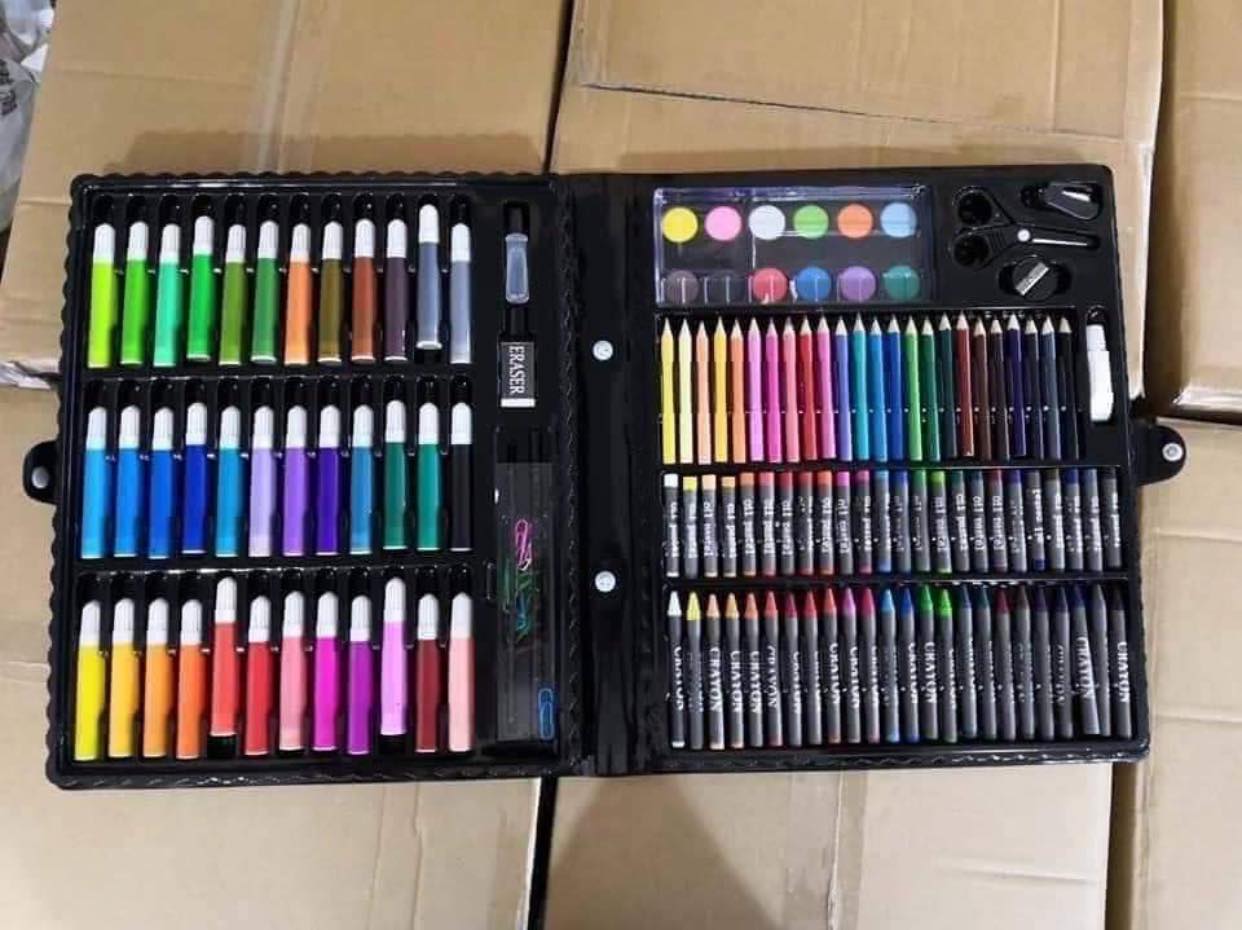HỘP BÚT MÀU 150 CHI TIẾT CHO BÉ