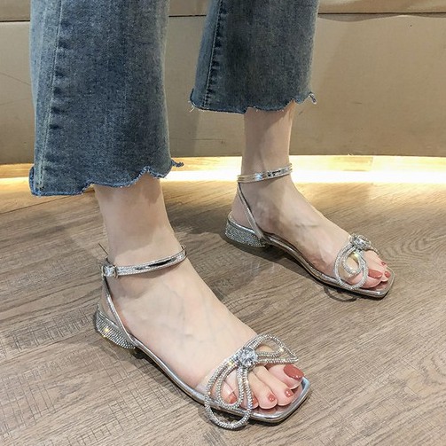 Sandal nữ quai trong đính đá - G104