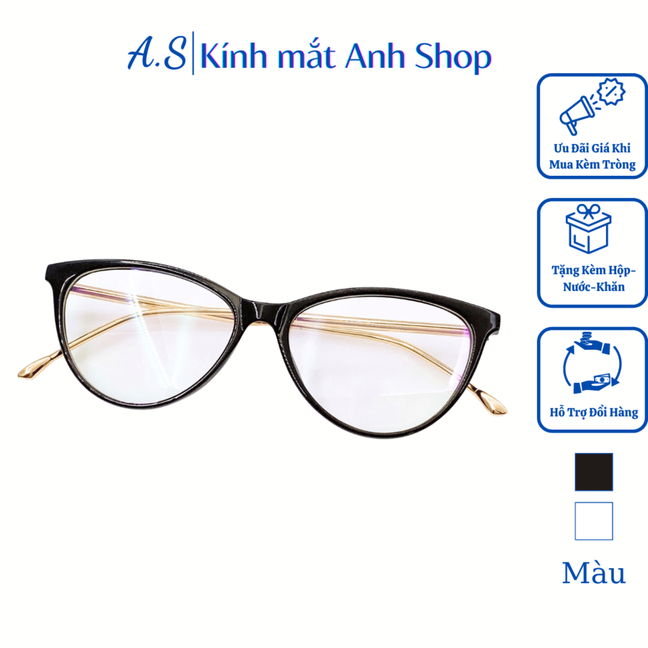 [3-5/8 Hoàn Tiền 25%] Kính mắt mèo thời trang nữ 5029 Anh Shop nhận cắt mắt cận viễn loạn