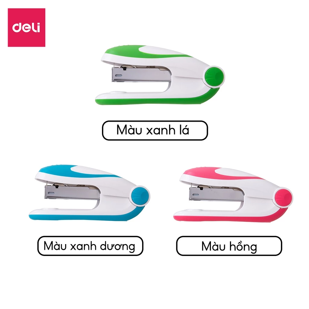 Dập Ghim 20 Trang Deli E0319 - Ghim Số 3 Đệm Chống Trượt Cao Cấp