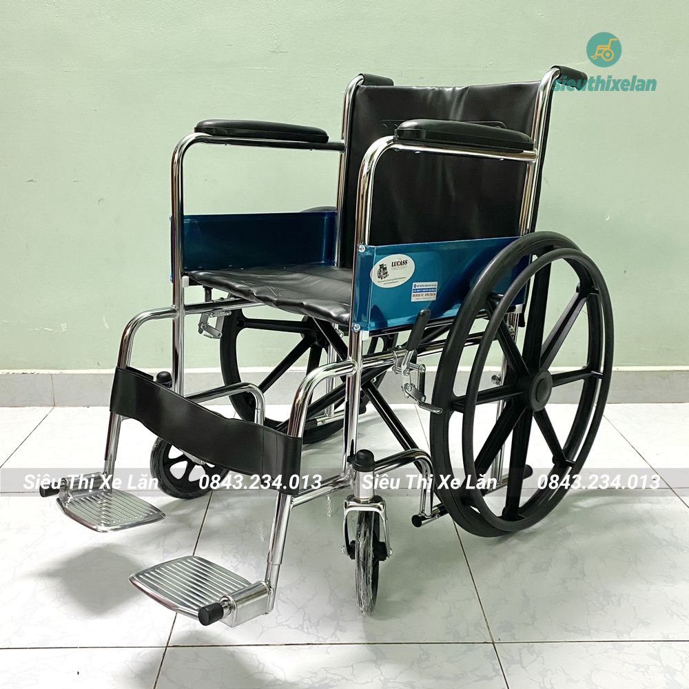 Xe lăn cho người già lucass x9b chính hãng | xe lăn giá rẻ bánh mâm chắc chắn dành cho người nặng cân