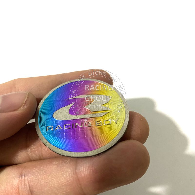 Tem titan logo RCB dán xe máy 4cm, logo Racing Boy