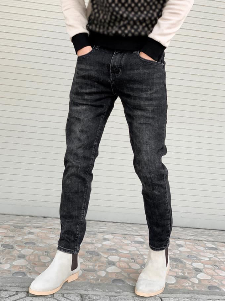 Quần Jean Nam Co Giãn Ống Côn Form Trẻ Trung