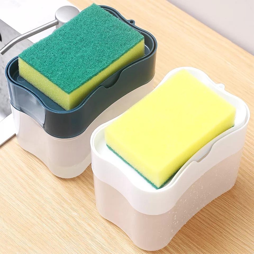 Dishwashing Liquid Dispenser, Smart Soap Dispenser with Pump and Sponge (Random Color)