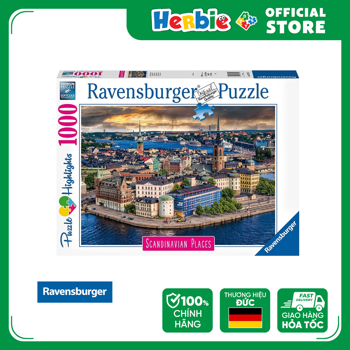 Đồ chơi xếp hình 1000 mảnh ravensburger stockholm jigsaw puzzle 167425