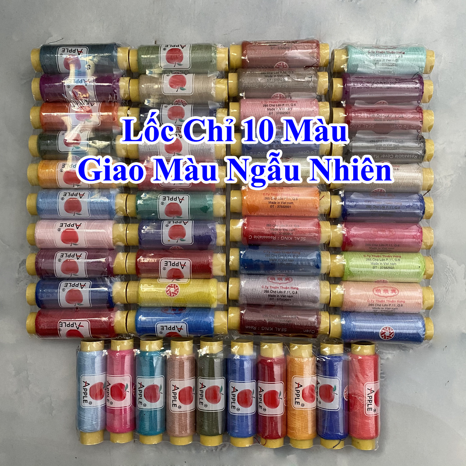 Lốc chỉ 10 màu (Giao màu ngẫu nhiên) làm đồ handmade