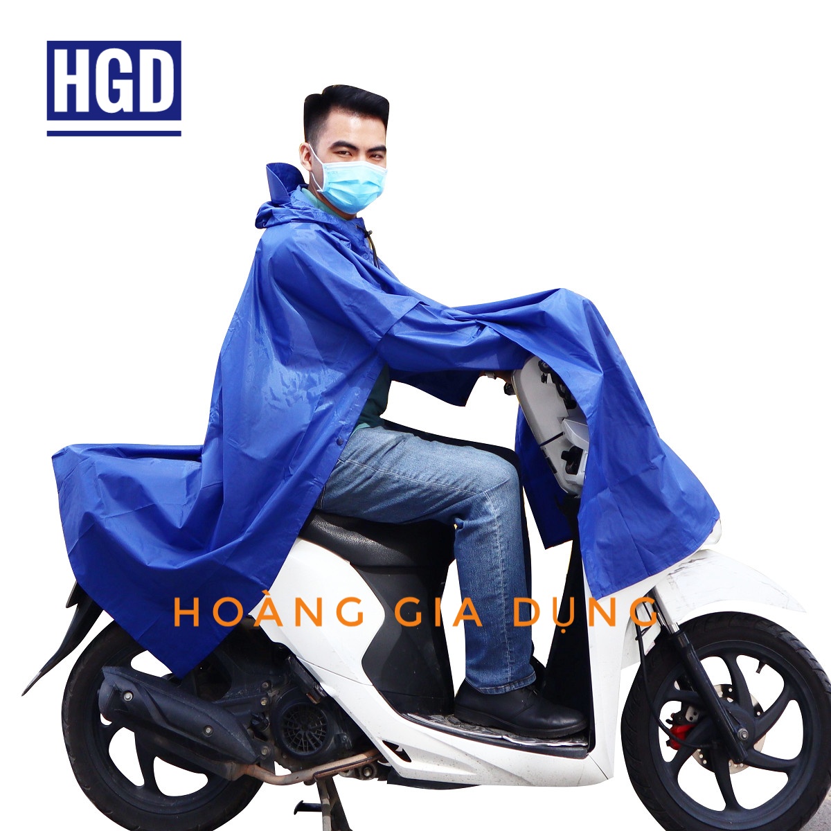 Áo Mưa Cánh Dơi Xẻ Tà Vải Dù Đi Mưa Chở Hàng Cao Cấp AM03