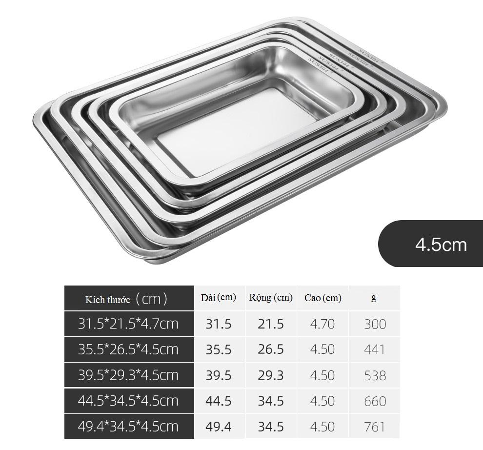 Mâm Inox 304 ( Phân loại size Xước nhẹ )