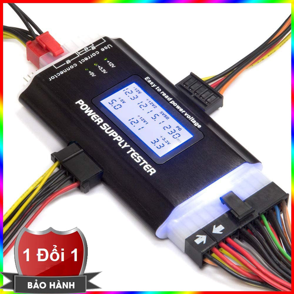 Bộ Test nguồn ATX hiển thị màn hình led - Bộ thử test nguồn máy tính (PSU) có màn hình led - Dụng cụ test bộ nguồn ATX hiển thị LCD