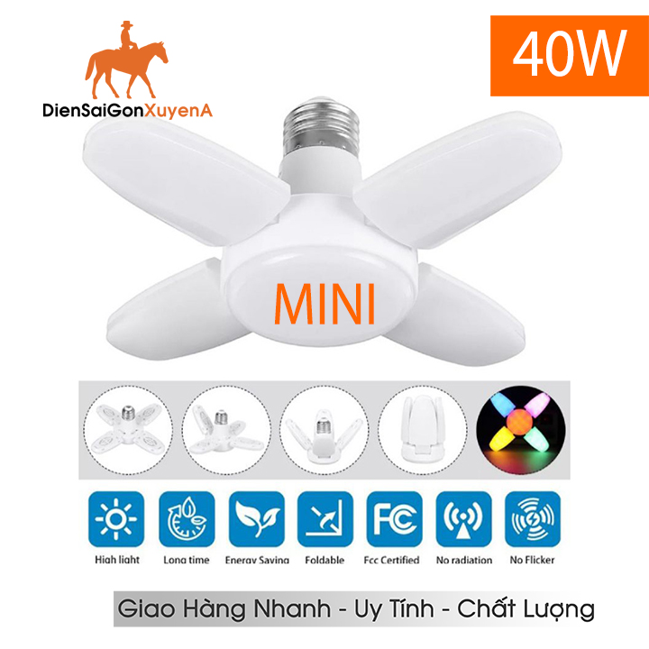 Đèn led 4 cánh mini 40w siêu sáng, siêu tiết kiệm điện