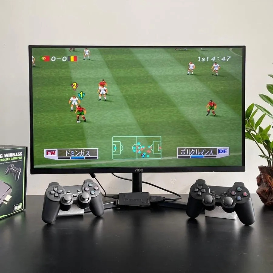 Máy chơi game cầm tay 4 nút HDMI 10000 trò chơi cổ điển kết nối không dây, PS1/Nitendo switch/FC Compact/FC, Bảo hành 24 tháng