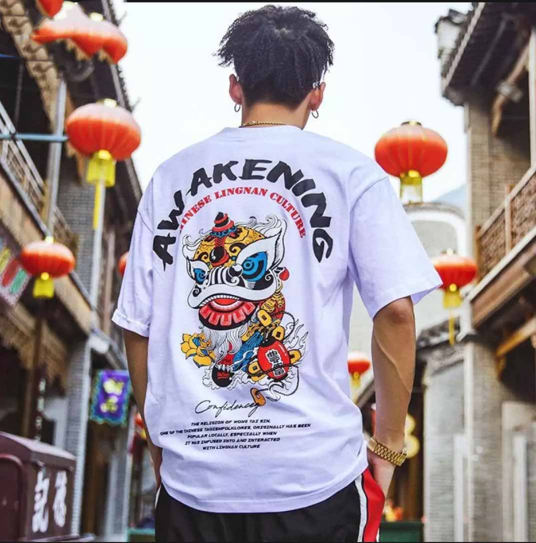 [HCM]Áo Thun Nam Form Rộng Hàn Quốc In Hình Kỳ Lân Độc Đẹp Vải Dày Mịn Thoáng Mát Thiết Kế Thời Trang Kiểu Dáng Năng Động Trẻ Trung