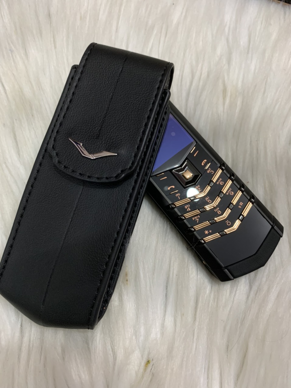⚡[Gía Sốc]Bao Da Nắp Gấp Vertu Singnature S Dập Vân Trơn⚡